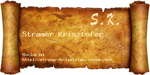 Stramer Krisztofer névjegykártya